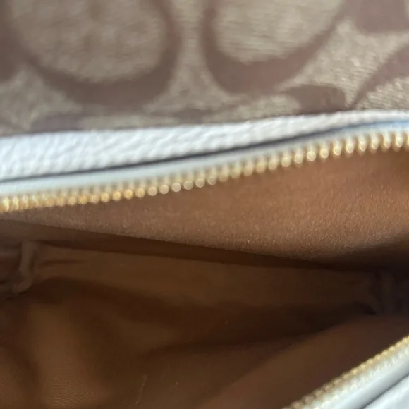 Coach Outlet White and Brown Canvas Backpack - Picture 8 of 11